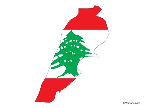 Lebanon Flag Map