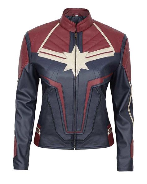 Avengers Endgame Captain Marvel Faux Leather Jacket - Mready