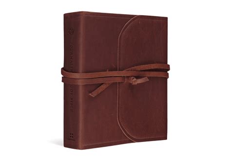 ESV Journaling Study Bible Natural Leather, Brown, Flap with Strap ...