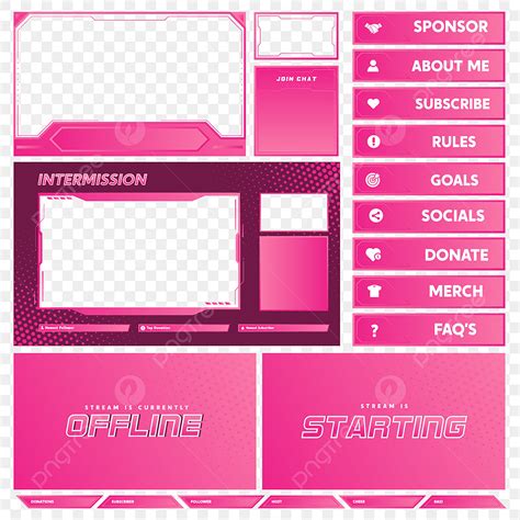 Twitch Overlay Vector PNG Images, Twitch Overlay Template Design Cute ...