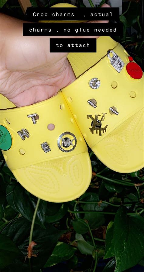 CROC CHARMS DESIGNER CROCS NEW IDEA CROC SLIDES YELLOW CROCS | Croc ...