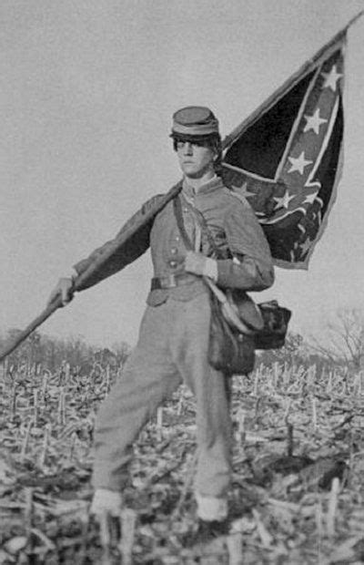 Confederate soldier with battle flag (Southern US - c. 1861-1863 ...