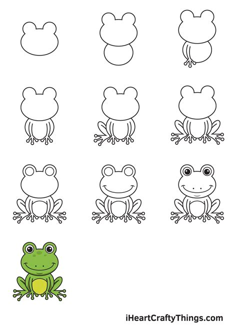 Frog Drawing — How To Draw A Frog Step By Step