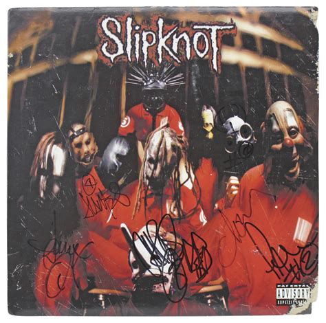 "Slipknot" Vinyl Record Album Cover Band-Signed by (6) with Paul Gray ...