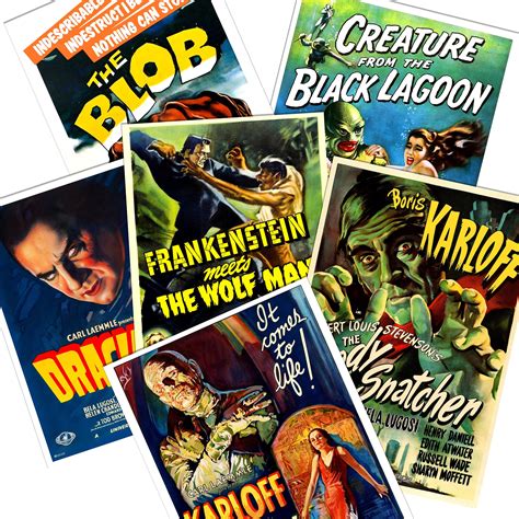 Vintage Monster Classic Horror Movie Posters 13 X 19 Inch Quality ...