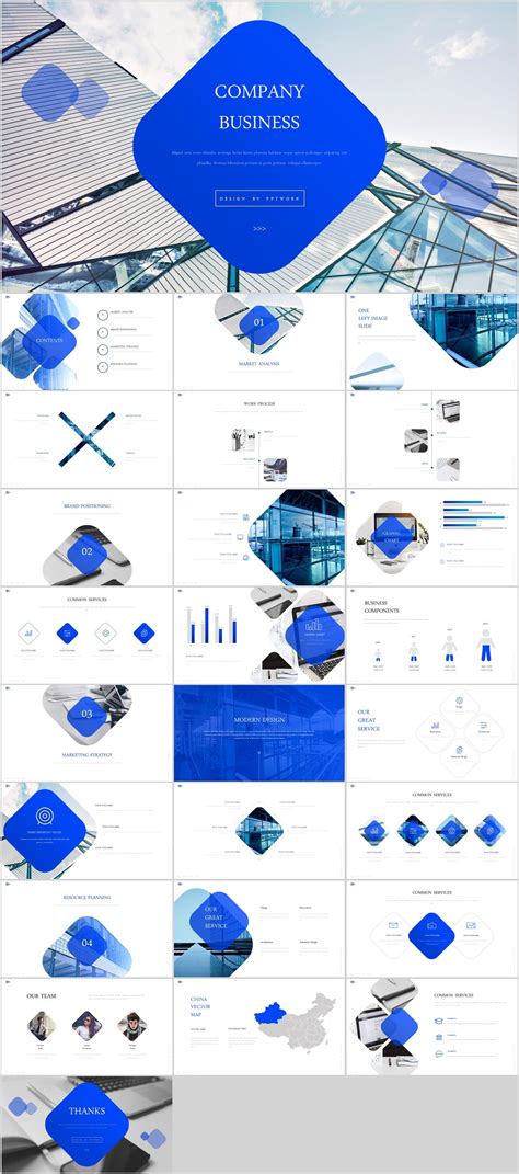 Blue Company business PowerPoint template on Behance #powerpoint # ...