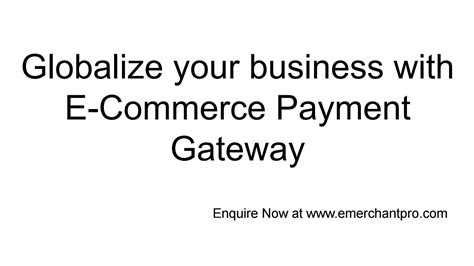 Globalize your business with E-Commerce Payment Gateway by EMerchant ...