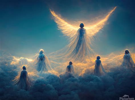 Angel on clouds in Heaven 01 by Matthias Hauser Wall Art