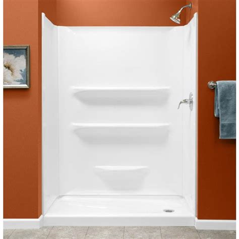 Style Selections White Shower Wall Surround One-piece (Common: 54-in x ...