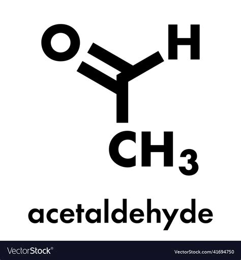 Acetaldehyde ethanol molecule chemical structure Vector Image