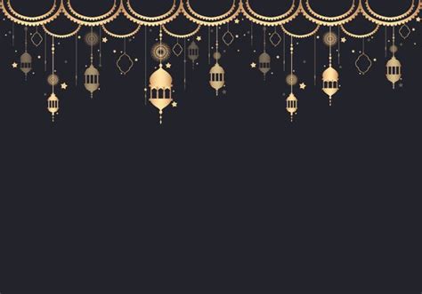 a black background with gold and white lanterns hanging from it's sides ...