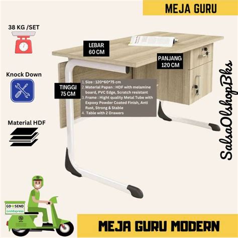 Promo Meja Guru Rangka Besi | Meja Guru Minimalis | Meja Guru Modern ...