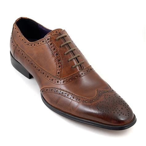 Buy Mens Brown Oxford Brogue Shoes | Gucinari Style