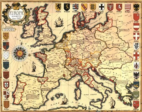 Map of Europe in 1500 [1786x1408] | Europe map, Map, European map