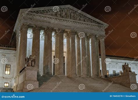 Supreme Court at Night stock photo. Image of equality - 74453278