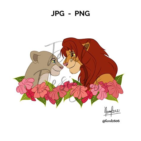 Lion King, Simba, Nala, Fan Art, Clipart, Clip Art, T-shirt, Wall Art ...