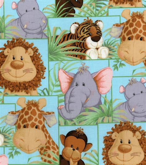 Nursery Fabric- Jungle Babies Patch | JOANN