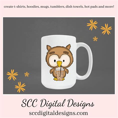 Cute Owls Love Coffee Clipart Owl With a Latte and Coffee - Etsy