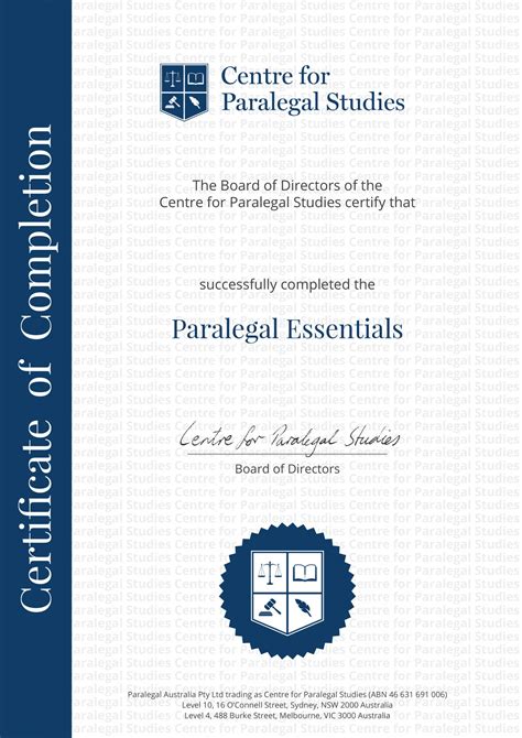 Printable Paralegal Certificate