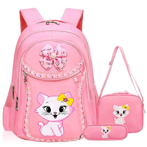 Cute Kitty Children School Bags Girls Cartoon Cat Kids Backpack Child ...