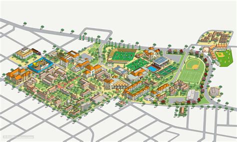 Santa Clara University Campus Map Illustration on Behance