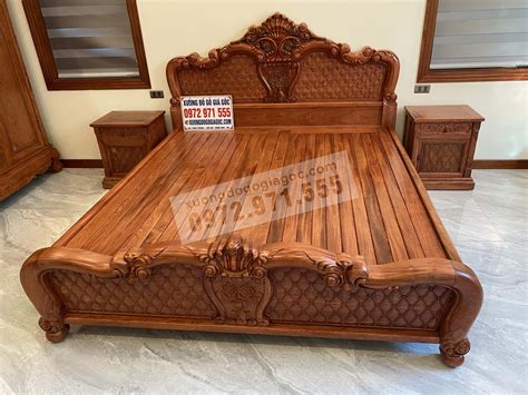 Giường Ngủ 180*200cm gỗ Hương - Xưởng Đồ Gỗ Giá Gốc