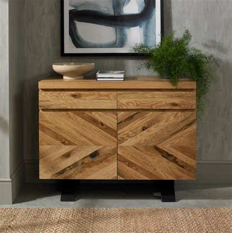 Signature Collection Ellipse Rustic Oak Narrow Sideboard - Living Room ...