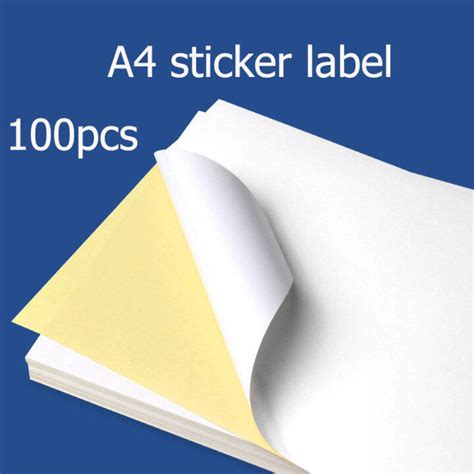 Sticker Paper A4 Matte 100s Self-adhesive 100 Sheets Self-adhesive ...