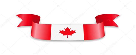 Bandera de Canadá en forma de cinta ondulatoria. Ilustración vectorial ...