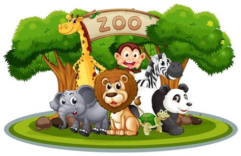 Cute Zoo Animals Clipart