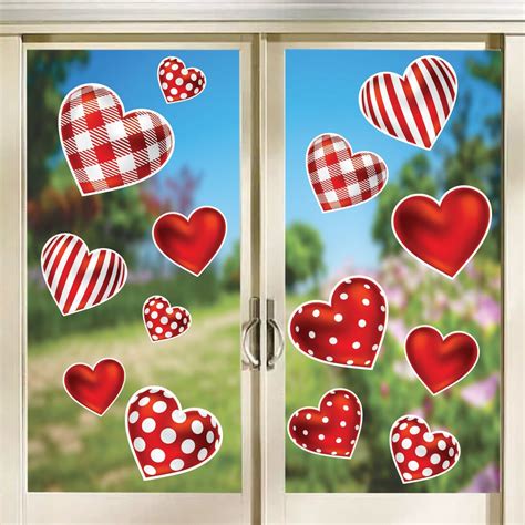 Happy Valentine's Day Decorations Window Cling Vinyl Stickers Valentine ...