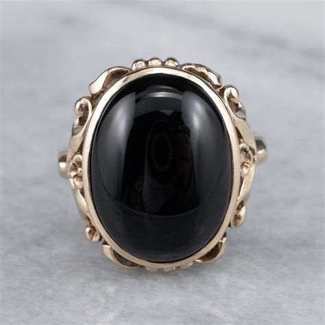 Vintage Onyx Ring - Etsy