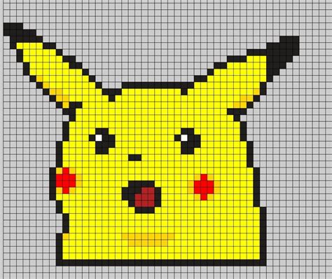 Wow Pikachu | Diy cross stitch, Pixel art grid, Cross stitch