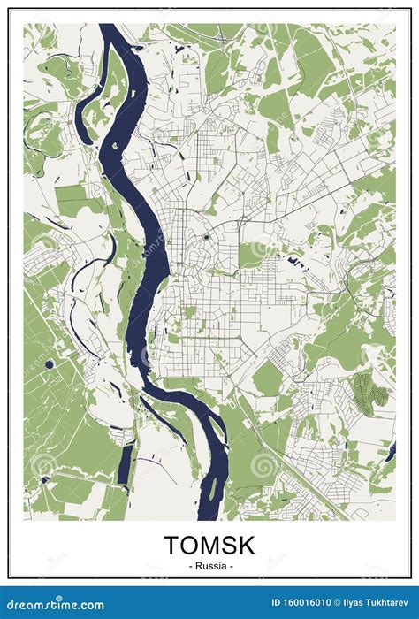 Tomsk Russia Silhouette Map With Transparent Background Cartoon Vector ...