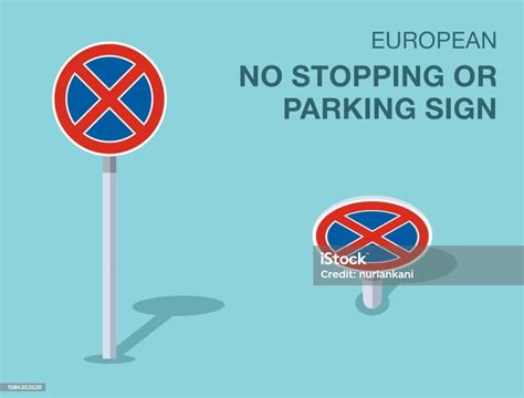 Traffic Regulation Rules Isolated European No Stopping Or Parking Sign ...