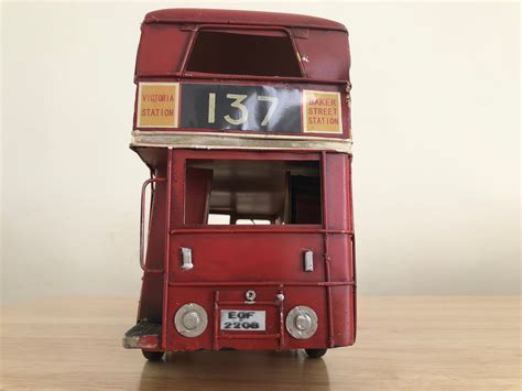 Vintage London Double Decker Bus, Retro Red Bus, Victoria Bus ...