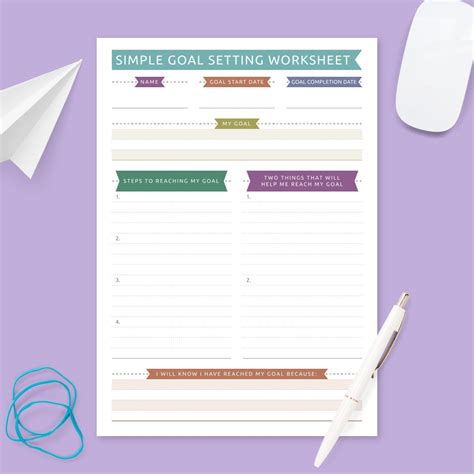 Goal Setting Templates and Goal Planners - Download PDF