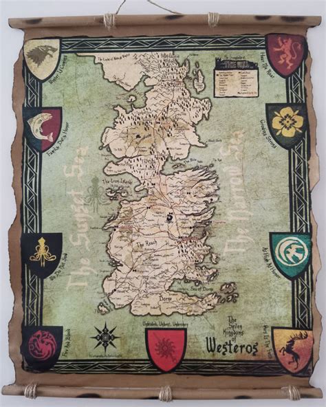 Game Of Thrones Map Poster