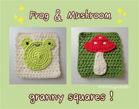 Mushroom & Frog Granny Squares Crochet Pattern | Crochet pattern ...