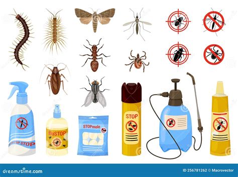 Harmful Insects Cartoon Big Colored Icon Set Stock Vector ...