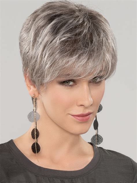 Human hair Short 7" Grey Wigs