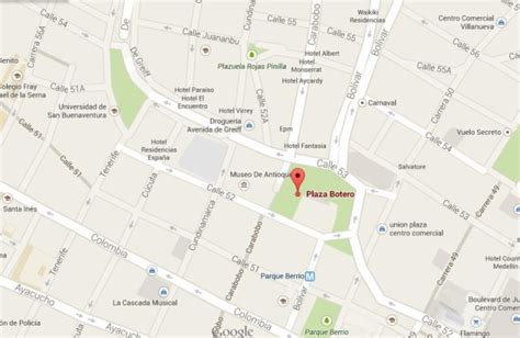 Map of Plaza Botero