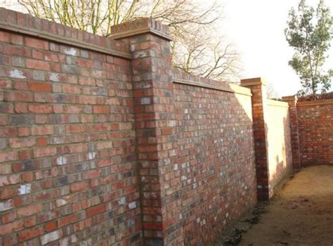 Walled Garden - Brick wall with two brick piers and on edge brick ...