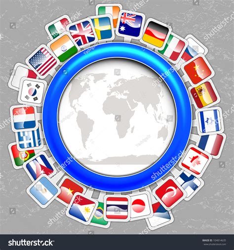 World Flags Map Vector Stock Vector (Royalty Free) 104814635 | Shutterstock