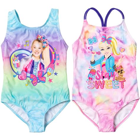 JoJo Siwa Little Girls 2 Pack One Piece Bathing Suit Rainbow 6X ...