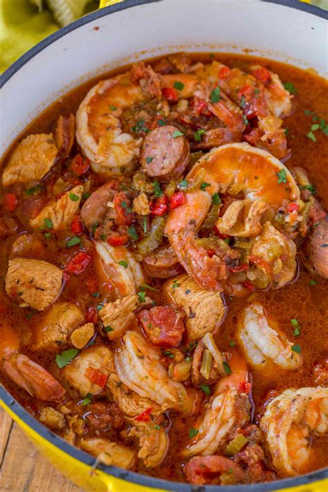 Easy Jambalaya (Chicken, Shrimp and Andouille) - Dinner, then Dessert