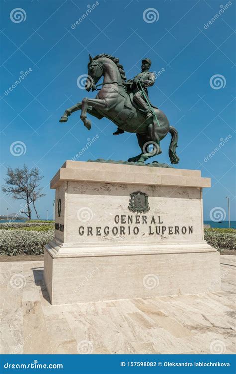 Statue of General Gregorio Luperon, Near Fortress of San Felipe, La ...