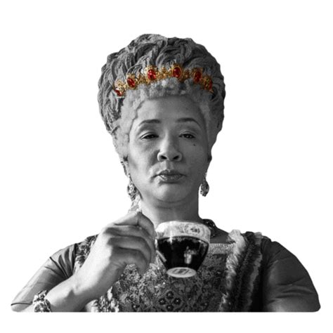 Queen Charlotte Sips Tea Sticker by Shondaland for iOS & Android | GIPHY