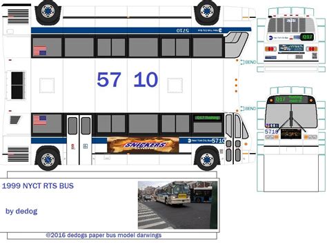 1999 NYCT RTS 5710 (dedogs paper bus model darwings) Tags: rts bus nyct ...