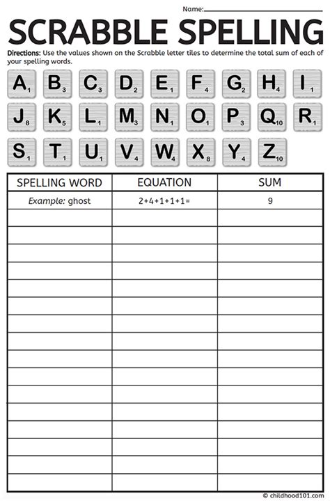 Scrabble Spelling Word Game for Use With Any Word List